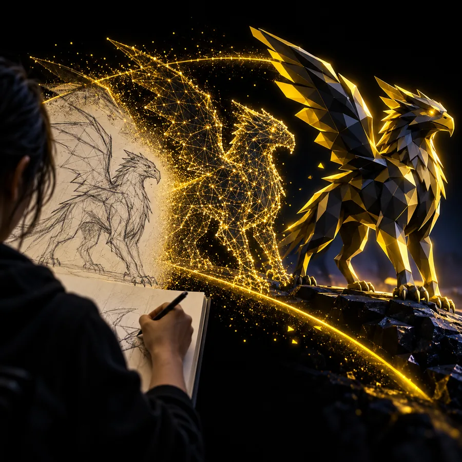 Feature-Illustration von Tripoai mit einem Arbeitsablauf zur 3D-Erstellung