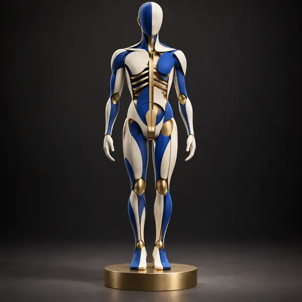 Modelo anatómico de la musculatura humana de pie para visualización 3D educativa