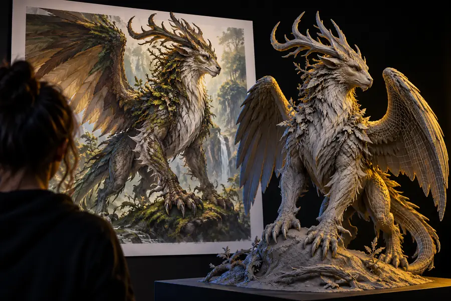 Referencia ilustrativa de una criatura fantástica