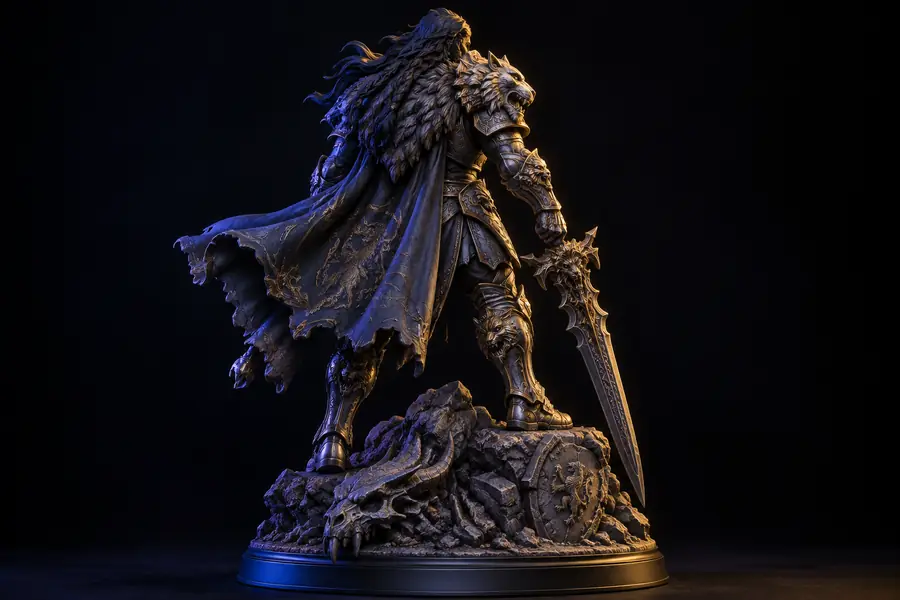 Fantasy-Miniatur als zusammengesetzte Figur dargestellt